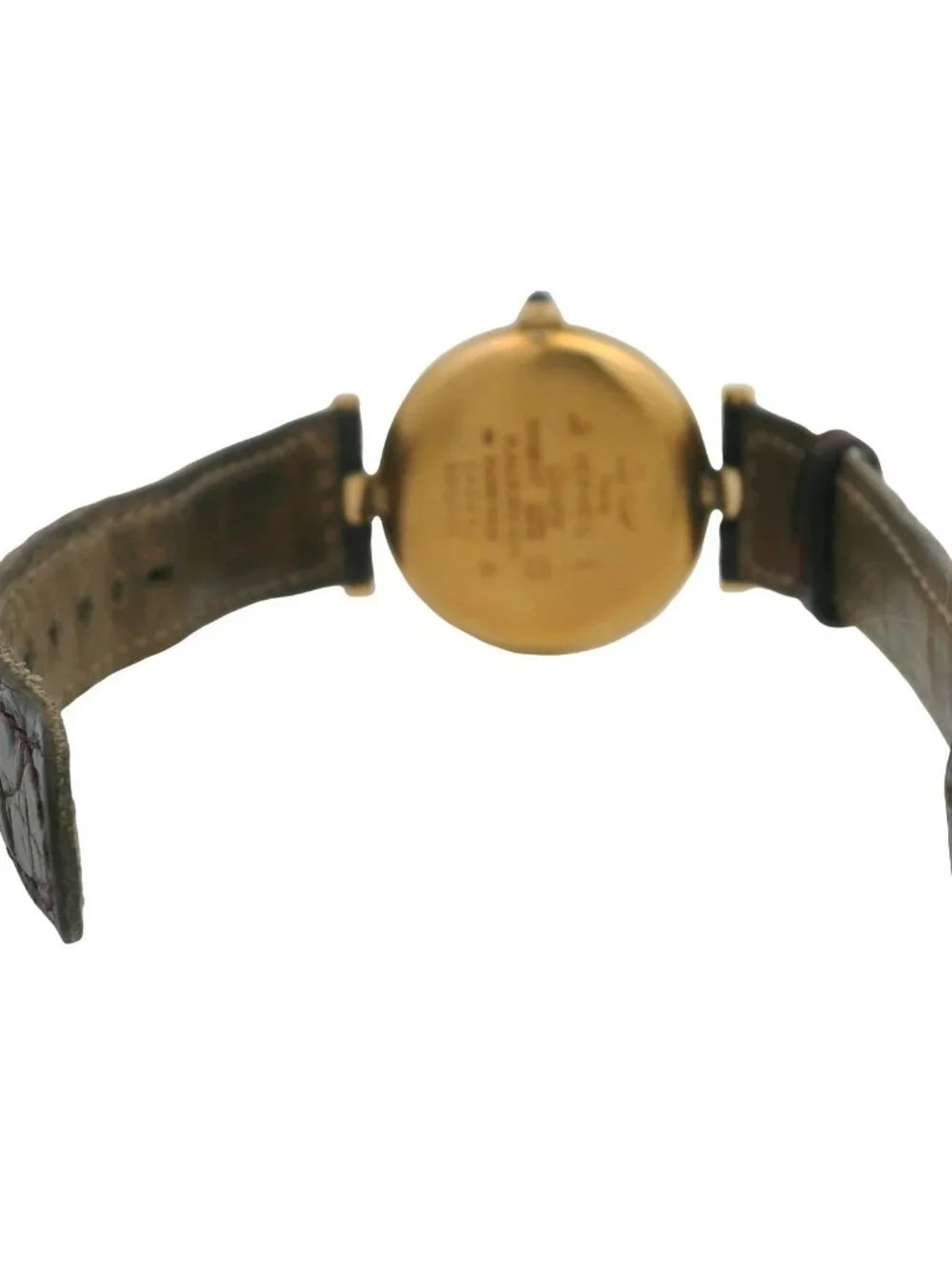 Vintage Cartier Must Vendome 2491 30mm Trinity Dial 925 Vermeil OG Leather Watch